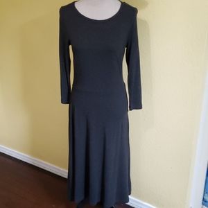 Fitted Charcoal Grey Long Dress
